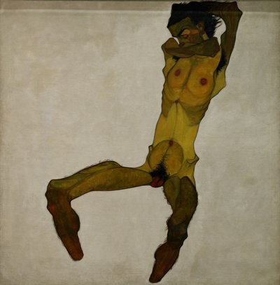 Nudo maschile seduto (Autoritratto) da Egon Schiele